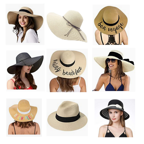 Straw hats for the beach
