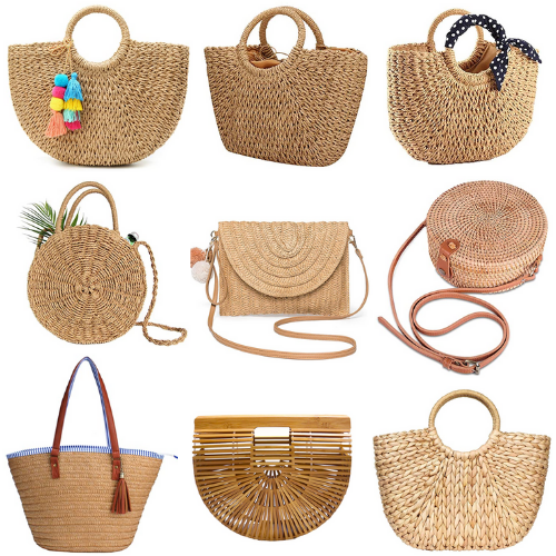 Straw beach bag designs