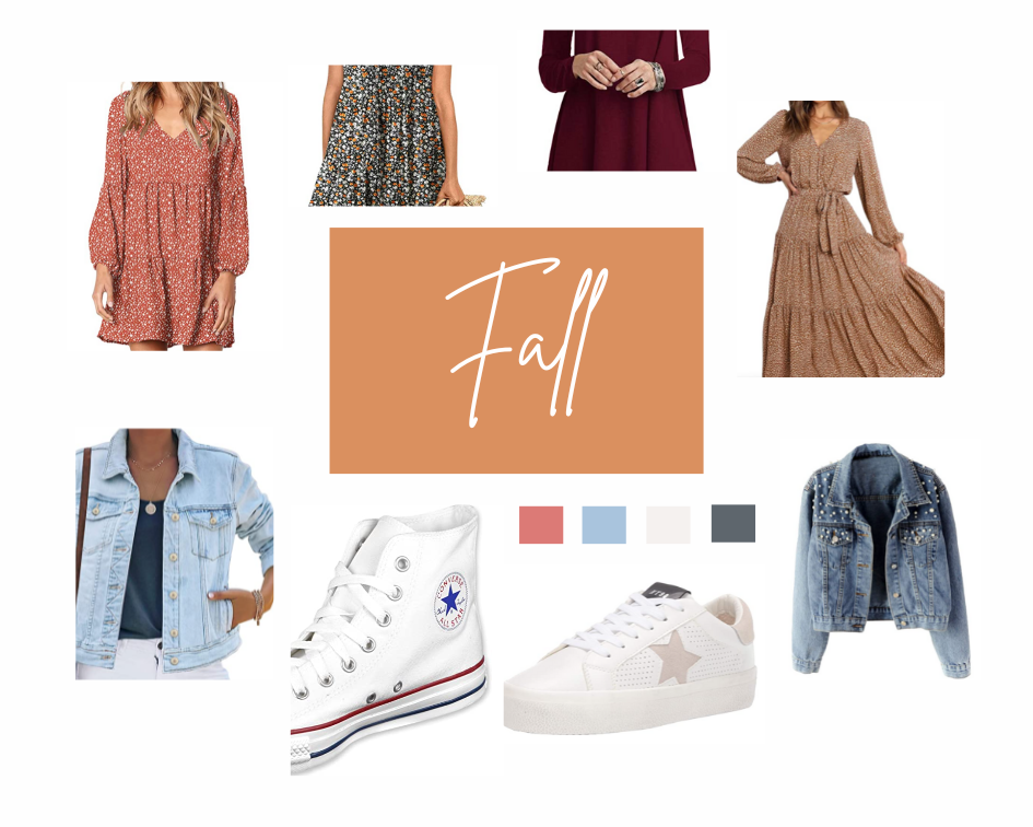 fall dresses with jean jackets